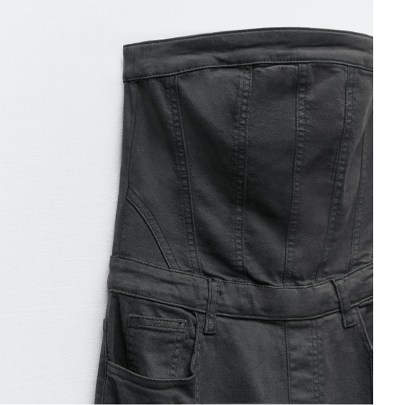 Zara Pants & Jumpsuits Zara Corset Denim Jumpsuit Poshmark